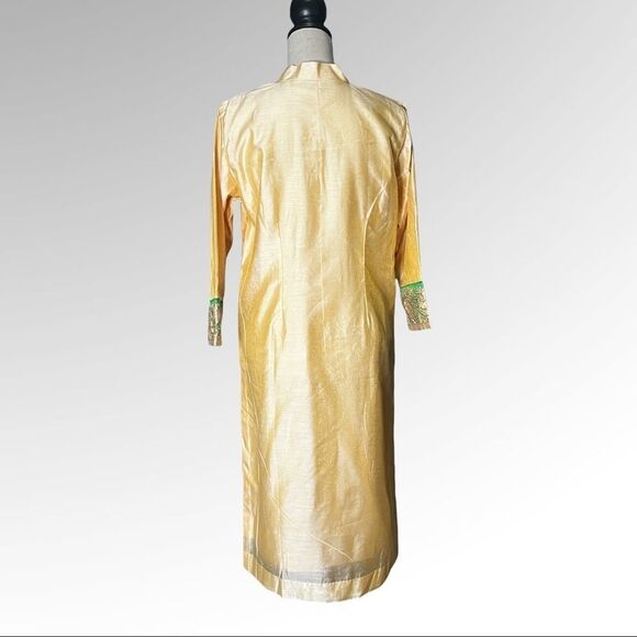 Indian/Punjabi Gold With Green Salwar Kameez 3pc Suit - Picture 6 of 11